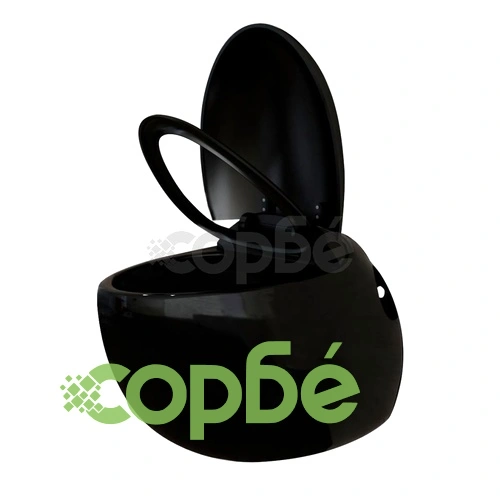 Окачена тоалетна чиния с яйцевидна форма, черна ➤ топ цена ➤ sorbe.bg