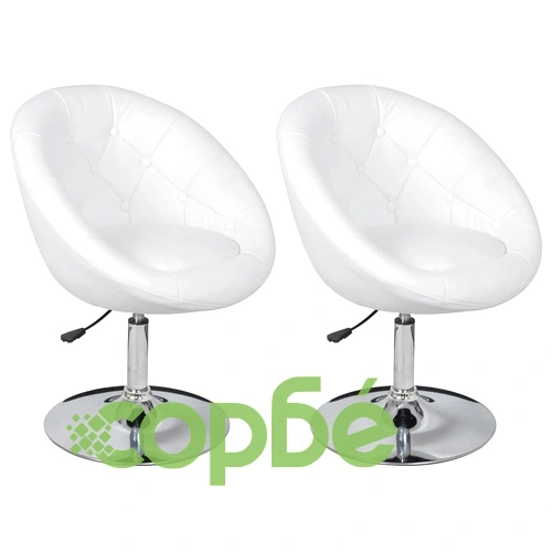 v Бар табуретки, 2 бр, бели, изкуствена кожа ➤ топ цена ➤ sorbe.bg