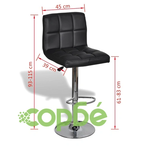 Бар табуретки, 2 бр, черни, изкуствена кожа ➤ топ цена ➤ sorbe.bg