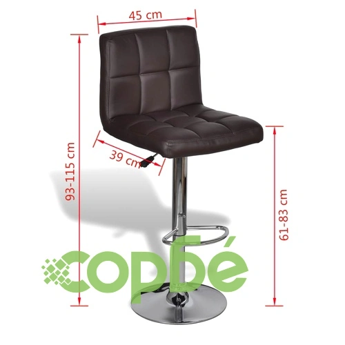 Бар табуретки, 2 бр, кафяви, изкуствена кожа ➤ топ цена ➤ sorbe.bg