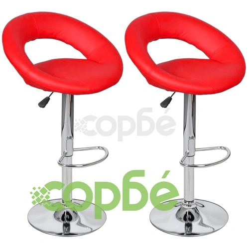 Бар табуретки, 2 бр, червени, изкуствена кожа ➤ топ цена ➤ sorbe.bg
