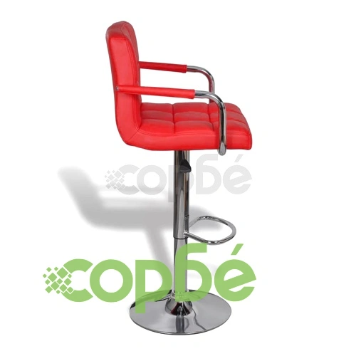 Бар табуретки, 2 бр, червени, изкуствена кожа ➤ топ цена ➤ sorbe.bg