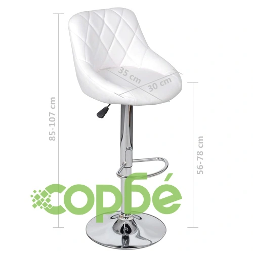 v Бар табуретки, 2 бр, бели, изкуствена кожа ➤ топ цена ➤ sorbe.bg