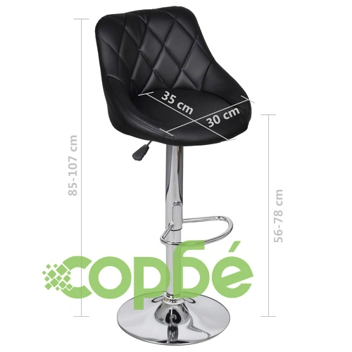 Бар табуретки, 2 бр, черни, изкуствена кожа ➤ топ цена ➤ sorbe.bg