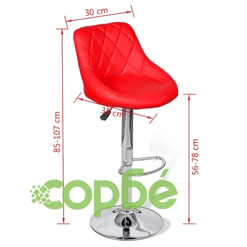 Бар табуретки, 2 бр, червени, изкуствена кожа ➤ топ цена ➤ sorbe.bg