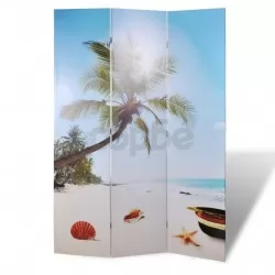 Сгъваем параван за стая, 120x170 см, плаж 