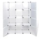 Модулен шкаф с 9 отделения, 109x36,5x143 см, бял 