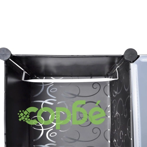 Модулен шкаф с 14 отделения, черно и бяло, 37x146x180,5 см ➤ топ цена ➤ sorbe.bg