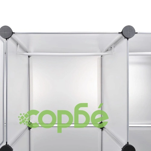 Модулен шкаф с 18 отделения, бял, 37x146x180,5 см ➤ топ цена ➤ sorbe.bg