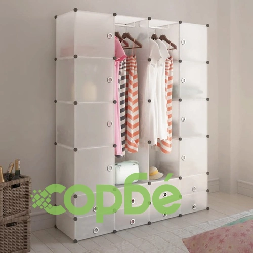 Модулен шкаф с 18 отделения, бял, 37x146x180,5 см ➤ топ цена ➤ sorbe.bg