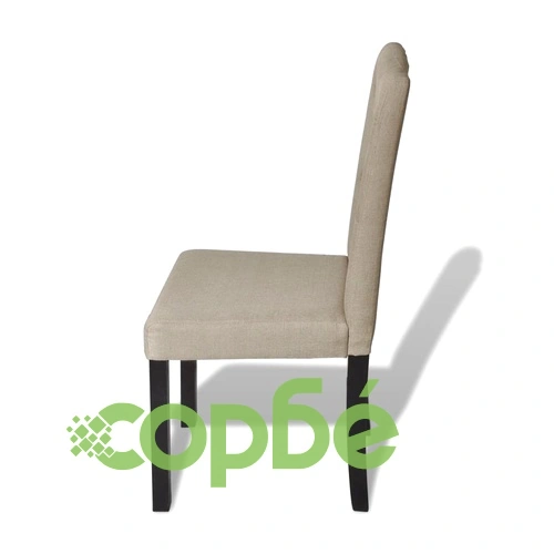 Трапезни столове, 2 бр, камел, текстил ➤ топ цена ➤ sorbe.bg