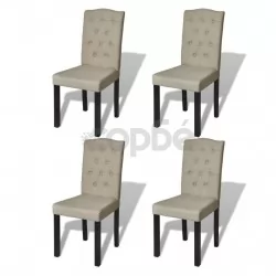 Трапезни столове, 4 бр, камел, текстил