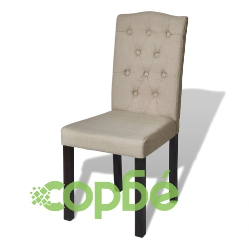 Трапезни столове, 4 бр, камел, текстил ➤ топ цена ➤ sorbe.bg