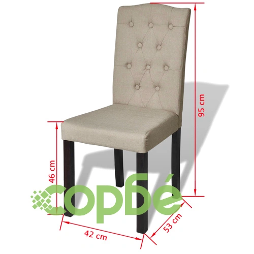 Трапезни столове, 4 бр, камел, текстил ➤ топ цена ➤ sorbe.bg