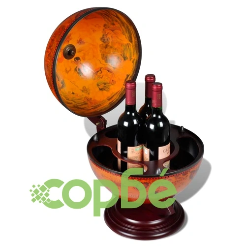 Глобус бар за плот стойка за вино, евкалиптово дърво  ➤ топ цена ➤ sorbe.bg