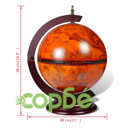 Глобус бар за плот стойка за вино, евкалиптово дърво  ➤ топ цена ➤ sorbe.bg