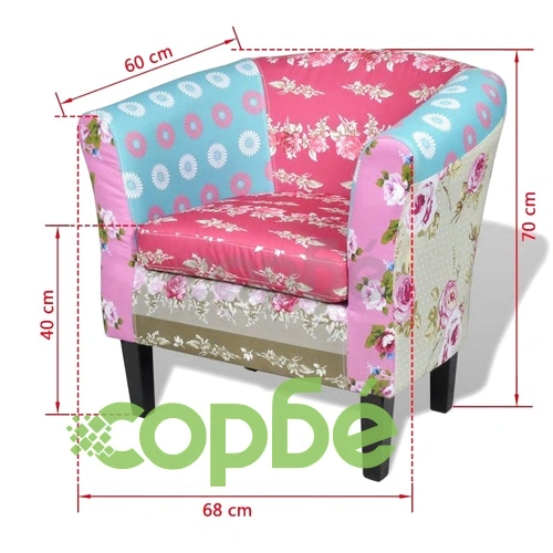 Фотьойл с пачуърк дизайн, текстил  ➤ топ цена ➤ sorbe.bg