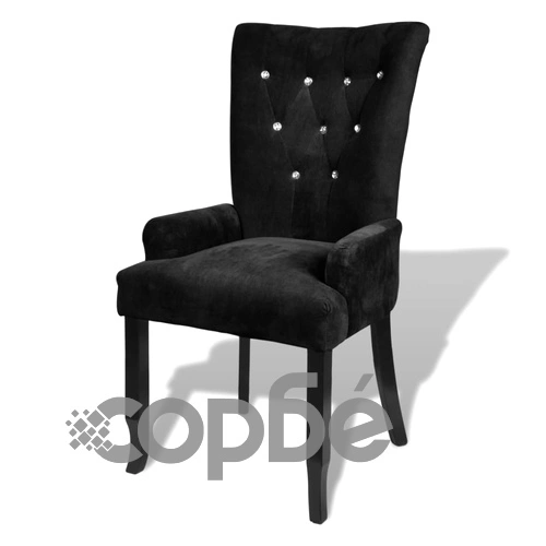 Фотьойл, черен, кадифе ➤ топ цена ➤ sorbe.bg