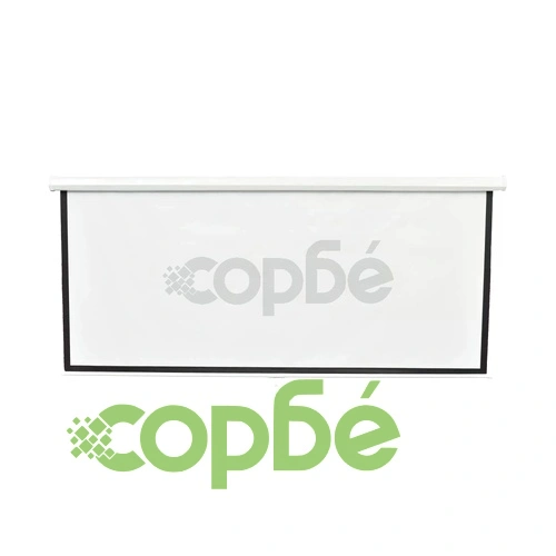 Прожекционен екран, 160 х 90 см, ръчен, матово бяло, 16:9 ➤ топ цена ➤ sorbe.bg