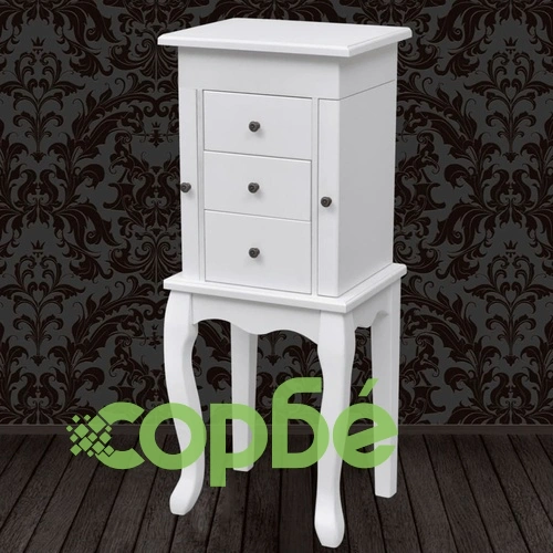 Шкаф за бижута, бял ➤ топ цена ➤ sorbe.bg