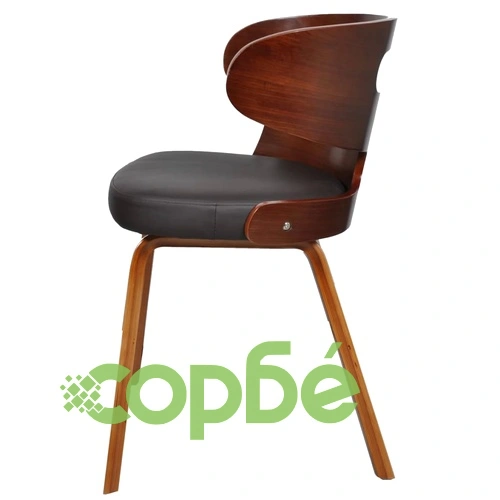 Трапезни столове, 2 бр, кафяви, изкуствена кожа ➤ топ цена ➤ sorbe.bg