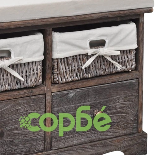 Пейка за съхранение, кафява, 62x33x42 см, дърво от пауловния ➤ топ цена ➤ sorbe.bg