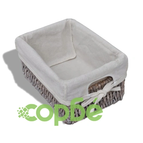 Кафяв дървен стелаж с 5 плетени кошници за съхранение  ➤ топ цена ➤ sorbe.bg