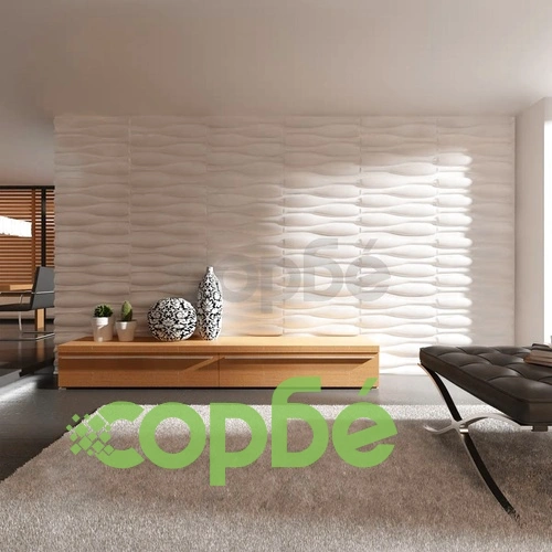 3D пано за стена с вълнообразен ефект 6м²  – 12 панела 0,625м х 0,8м ➤ топ цена ➤ sorbe.bg