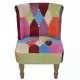 Френски стол с пачуърк дизайн, текстил