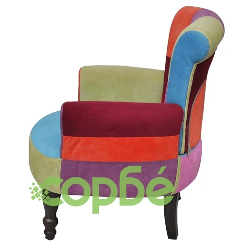 Френски столове, 2 бр, с пачуърк дизайн, текстил ➤ топ цена ➤ sorbe.bg