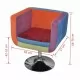 Фотьойл с кубична форма, пачуърк дизайн, текстил 
