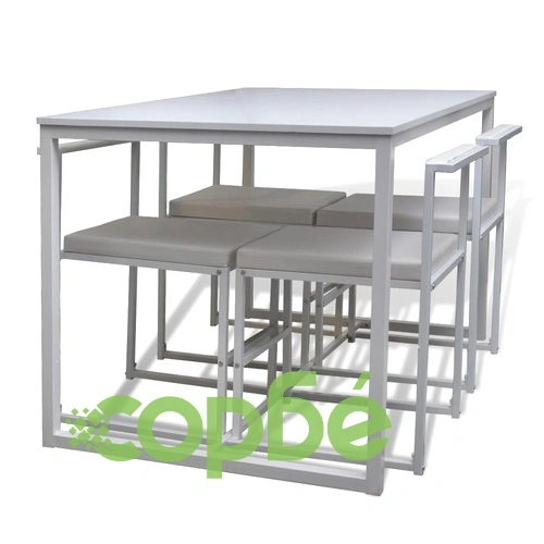 Комплект за хранене с 1 маса и 4 стола, цвят бял ➤ топ цена ➤ sorbe.bg