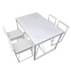 Комплект за хранене с 1 маса и 4 стола, цвят бял