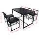 Комплект за хранене 1 маса и 4 стола, черен