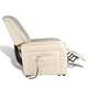ТВ реклайнер, бежов, изкуствена кожа