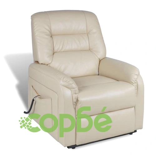 ТВ реклайнер, бежов, изкуствена кожа ➤ топ цена ➤ sorbe.bg