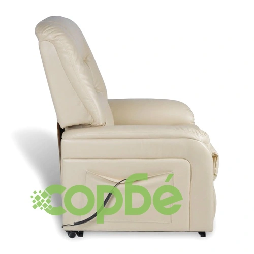 ТВ реклайнер, бежов, изкуствена кожа ➤ топ цена ➤ sorbe.bg