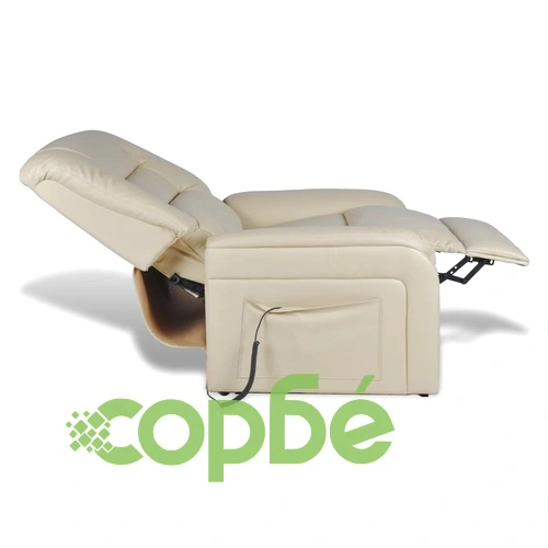 ТВ реклайнер, бежов, изкуствена кожа ➤ топ цена ➤ sorbe.bg