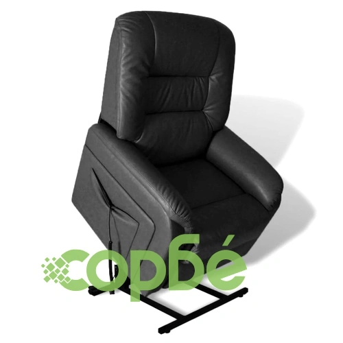 ТВ реклайнер, черен, изкуствена кожа ➤ топ цена ➤ sorbe.bg