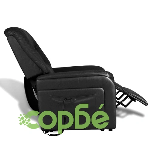 ТВ реклайнер, черен, изкуствена кожа ➤ топ цена ➤ sorbe.bg