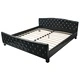 Рамка за легло, черна, изкуствена кожа, 180x200 cм