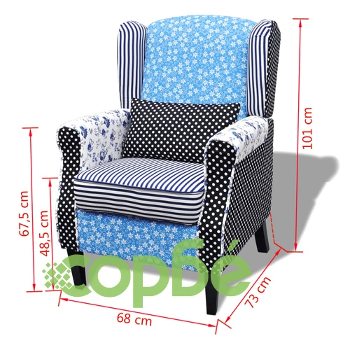 Фотьойл с пачуърк дизайн, текстил  ➤ топ цена ➤ sorbe.bg