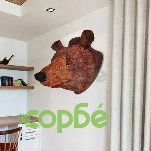 Декоративна глава на мечка за стената, естествен вид ➤ топ цена ➤ sorbe.bg