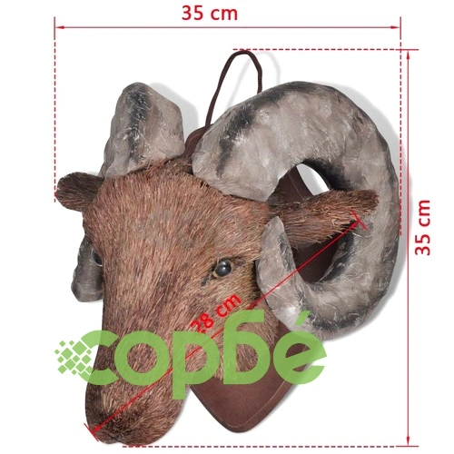 Декоративна глава на овен за стената, естествен вид ➤ топ цена ➤ sorbe.bg