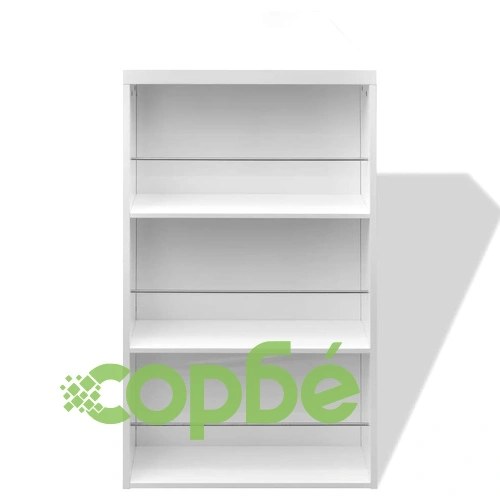 Бар маса от МДФ със стелаж за вино, силен гланц, бяла  ➤ топ цена ➤ sorbe.bg