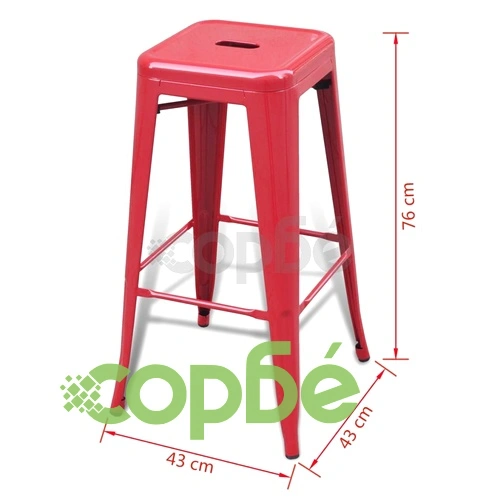 Бар табуретки, 2 бр, червени, стомана ➤ топ цена ➤ sorbe.bg