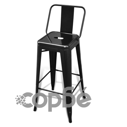 Бар табуретки, 2 бр, черни, стомана ➤ топ цена ➤ sorbe.bg