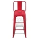 Бар табуретки, 2 бр, червени, стомана