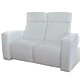 2-местен реклайнер за домашно кино, бял, изкуствена кожа