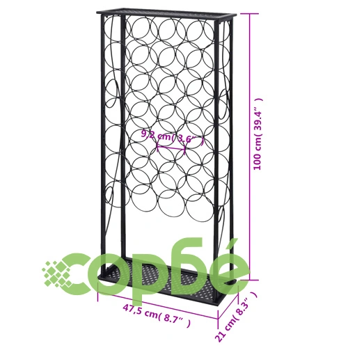 Метална стойка за вино за 28 бутилки  ➤ топ цена ➤ sorbe.bg